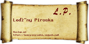 Leány Piroska névjegykártya